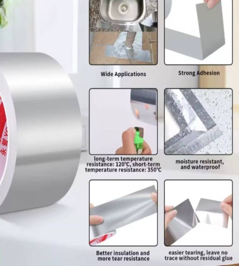 Deli Ruban adhésif métallique étanche de 10 m, ruban en aluminium, ruban isolant